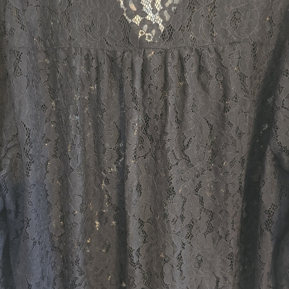 Torrid Sheer Lace Blouse Womens 2XL Black Popover See Thru Long Sleeve Y2k 90s - Picture 14 of 14